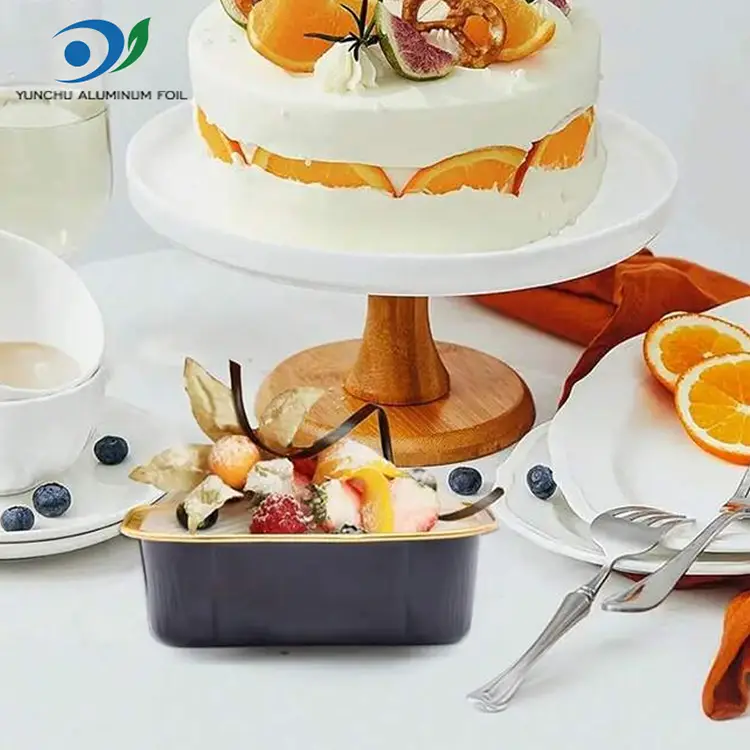 Rektangulær bakefarge glattvegg aluminiumsfoliebeholdere