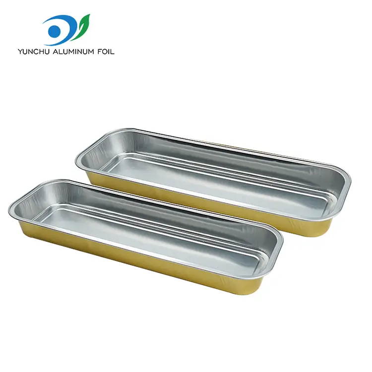 Rektangulært brød glattvegg aluminiumsfoliebeholdere