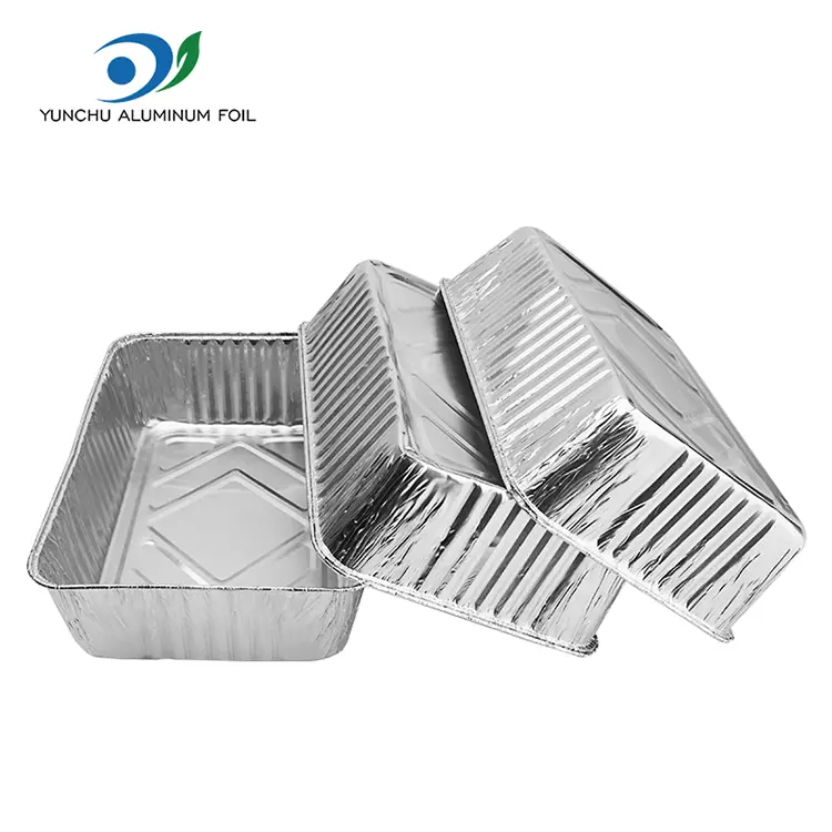 Rektangulært brød Takeaway Silver Aluminium Foil Containers