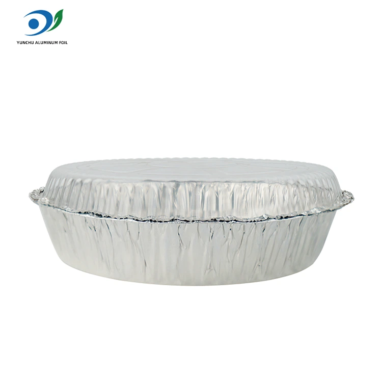 Rund luft Fryer Hot Pot Silver Aluminium Foil Food Container