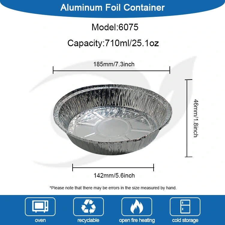 Rund luft Fryer Hot Pot Silver Aluminium Foil Food Container