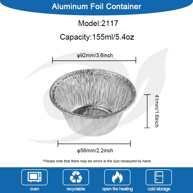 Rund bake kake sølv aluminium folie matbeholder