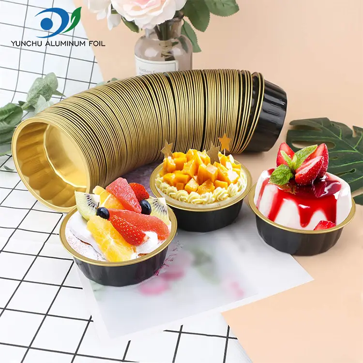 Rund bolle for dessert smoothwall aluminium foliebeholdere