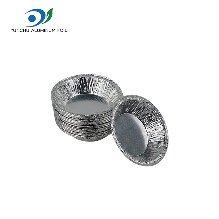 Rund egg terte for snacks sølv aluminium folie matbeholder Rund egg terte for snacks sølv aluminium folie matbeholder