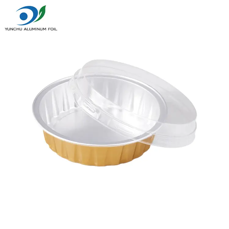 Runde gylden baking smoothwall aluminium foliebeholdere