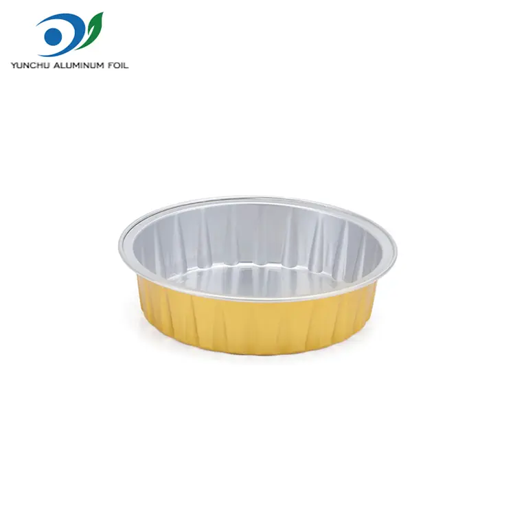 Runde gylden baking smoothwall aluminium foliebeholdere