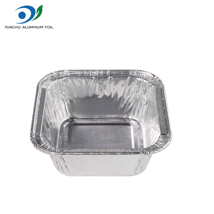 Firkantet luftfrier sølv aluminiumsfoliebeholdere