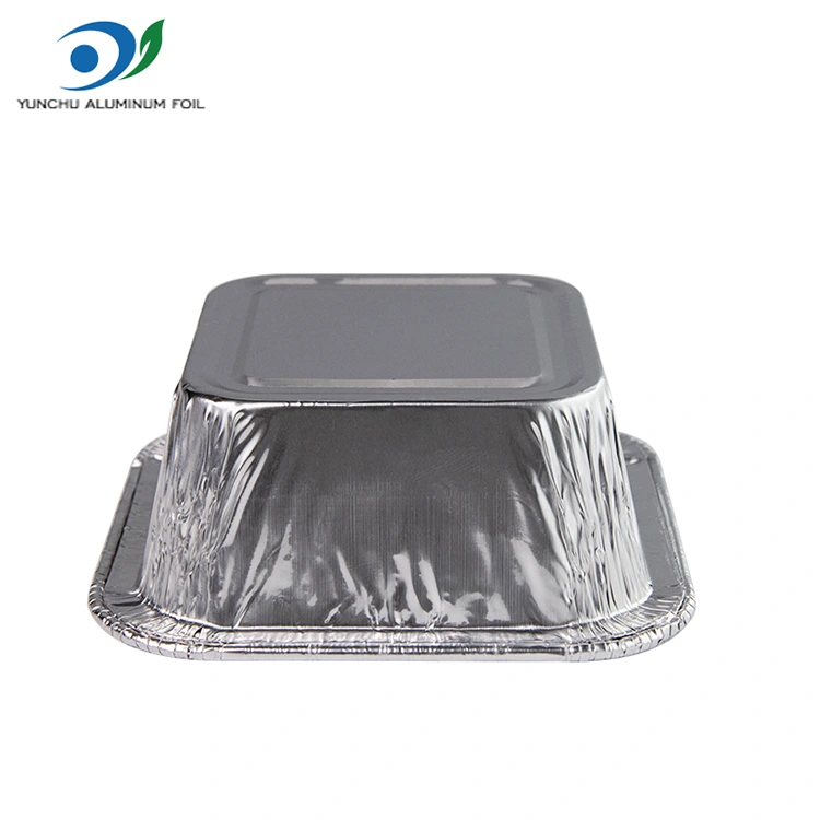 Firkantet luftfrier sølv aluminiumsfoliebeholdere
