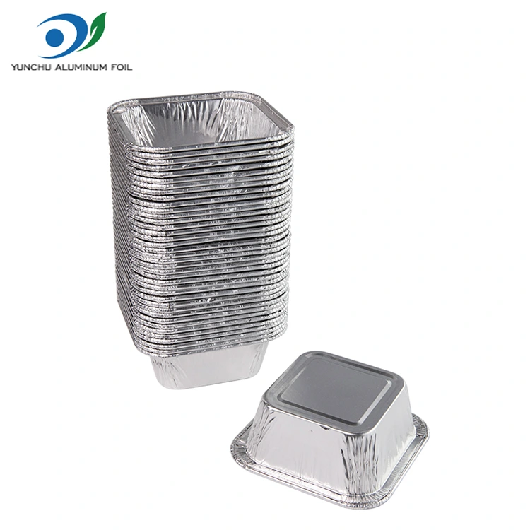 Firkantet luftfrier sølv aluminiumsfoliebeholdere