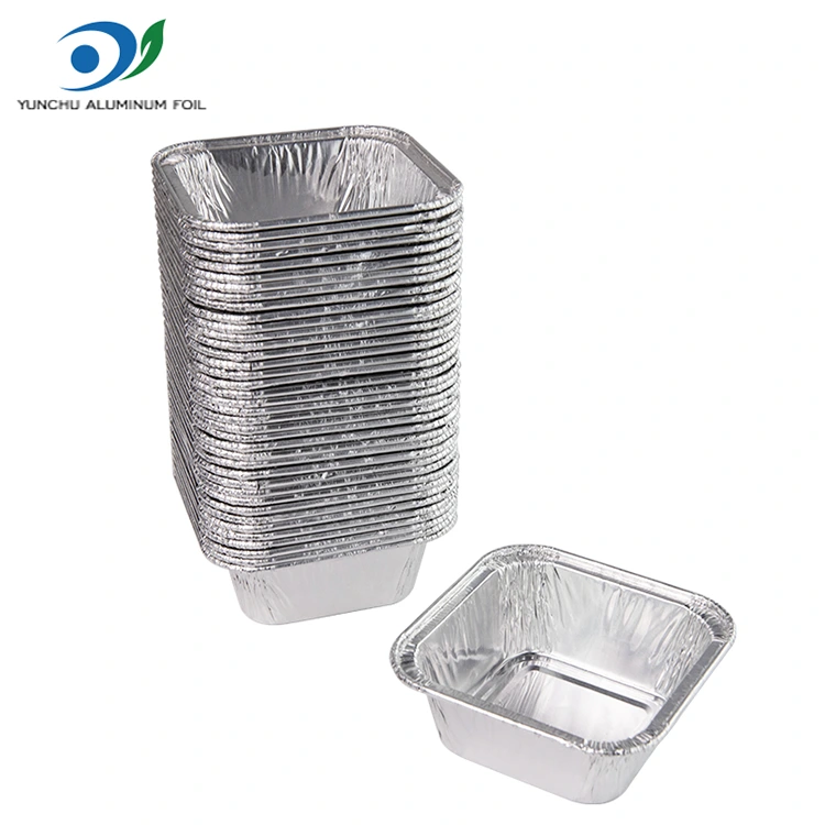 Firkantet luftfrier sølv aluminiumsfoliebeholdere