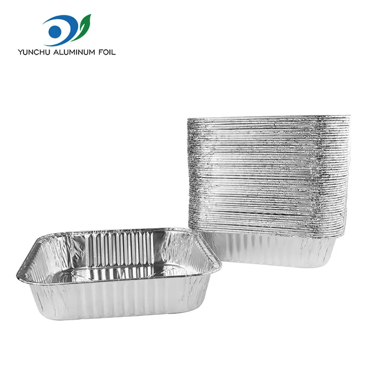 Firkantede aluminiumsfoliebeholdere for matpakke og catering