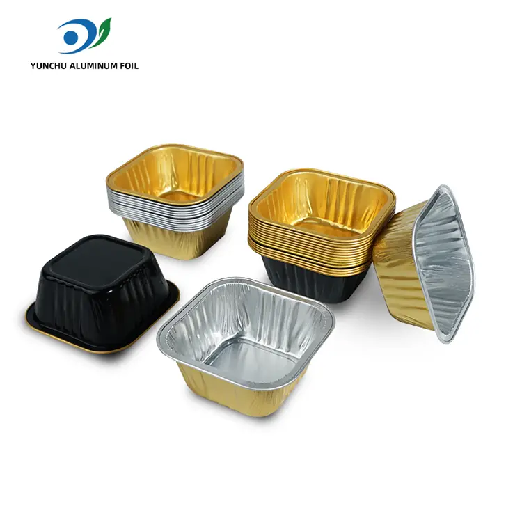 Firkantede bakekaker glattvegg aluminiumsfoliebeholdere