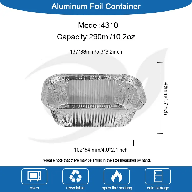 Firkantet kake baking sølv aluminium foliebeholdere