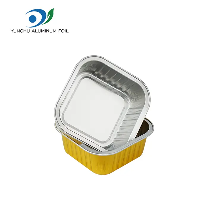 Square Cake Cup Smoothwall Aluminium Foil Containers