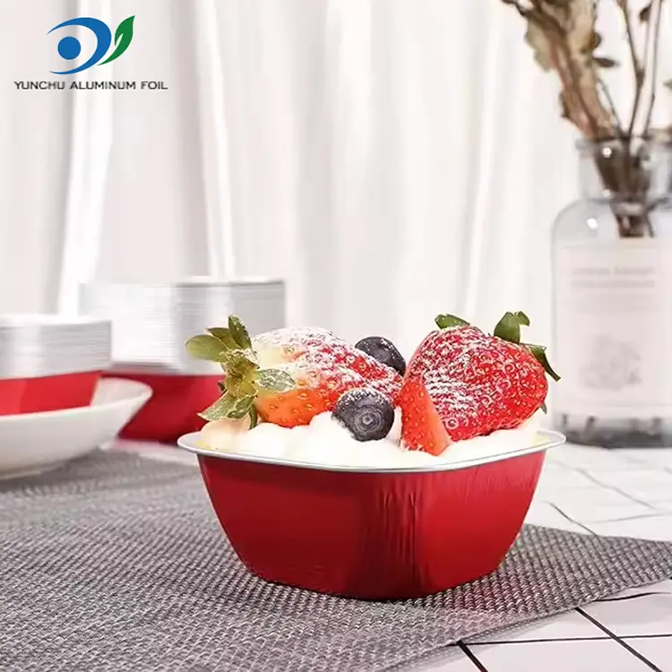 Firkantet farge baking glattvegg aluminium foliebeholdere