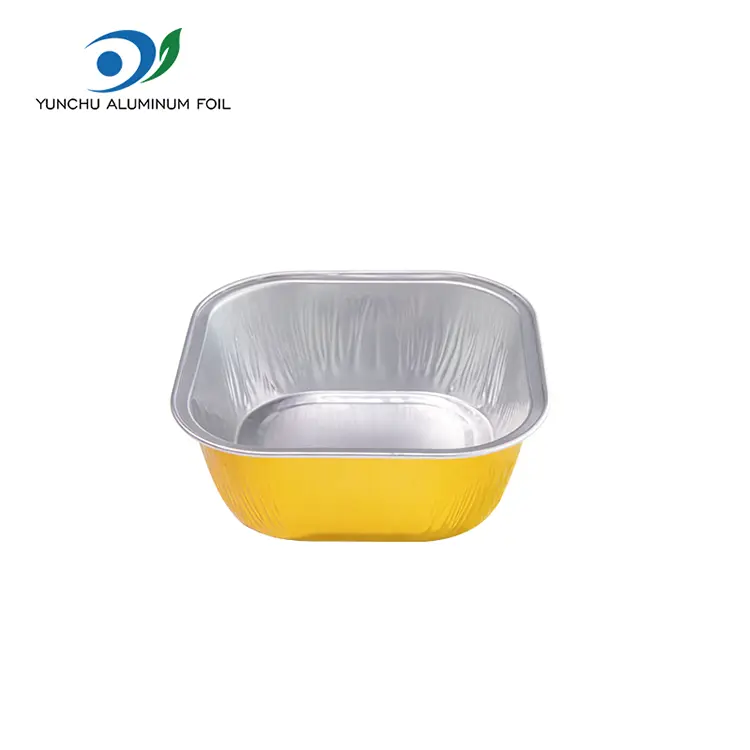 Firkantet farge baking glattvegg aluminium foliebeholdere