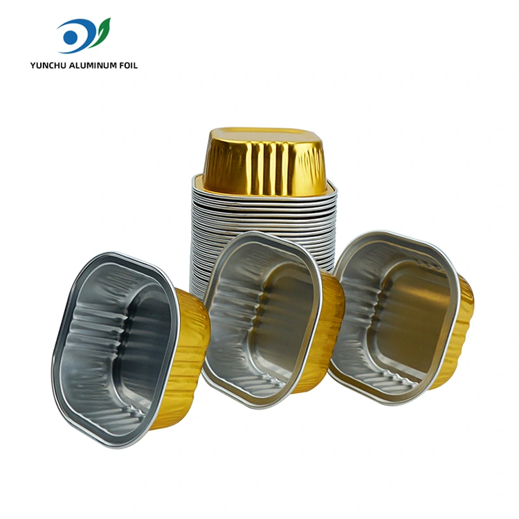 Firkantede dessertbakekopper Smoothwall aluminiumsfoliebeholdere