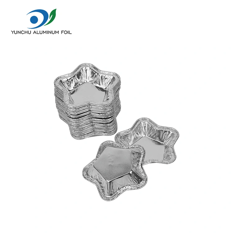 Stjerneformede tertekopper av aluminiumsfolie for baking av matbeholder av aluminiumsfolie